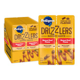 Pedigree Drizzlers muestra la bolsa de doble porción para servir ahora y después.