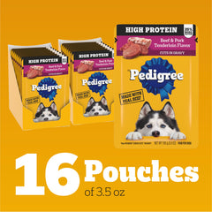 Pedigree bolsa de 3,5 oz, porción lista para servir y mezclar.
