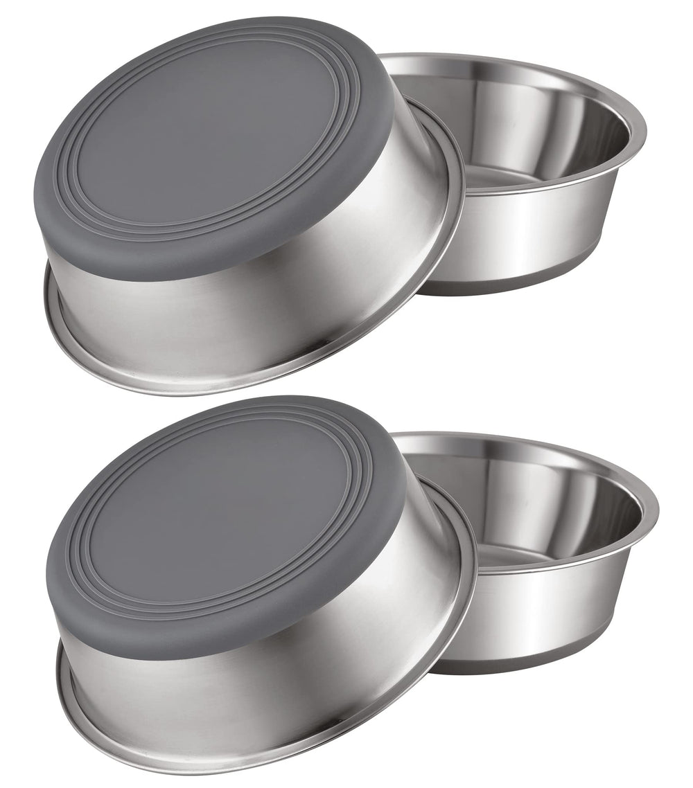 Cuenco Peggy11 antideslizante de acero inoxidable para perros, base estable.