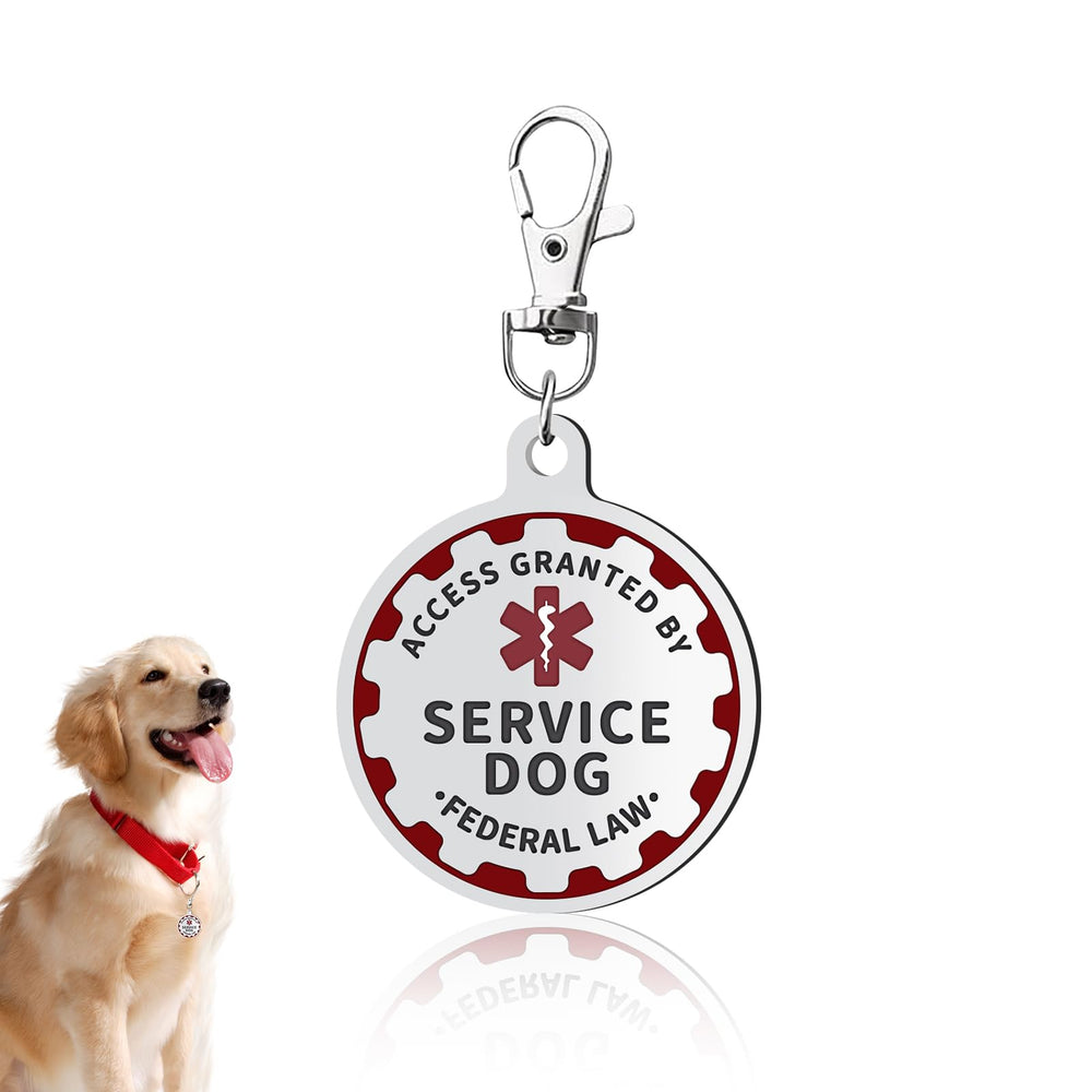 Etiqueta PEHADU para perro de servicio, doble cara, fácil de leer durante paseos.