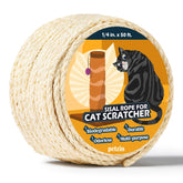 Pelzin cuerda sisal natural para gatos, 50-pies, postes de rascado duraderos