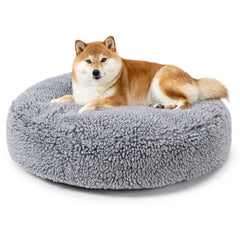 Cama redonda Pelzin Stoutwool, resistente a mordidas para perros medianos.