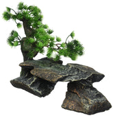 PENN-PLAX Deco-Replicas Bonsai en piedras: color verde realista y belleza natural para el acuario.