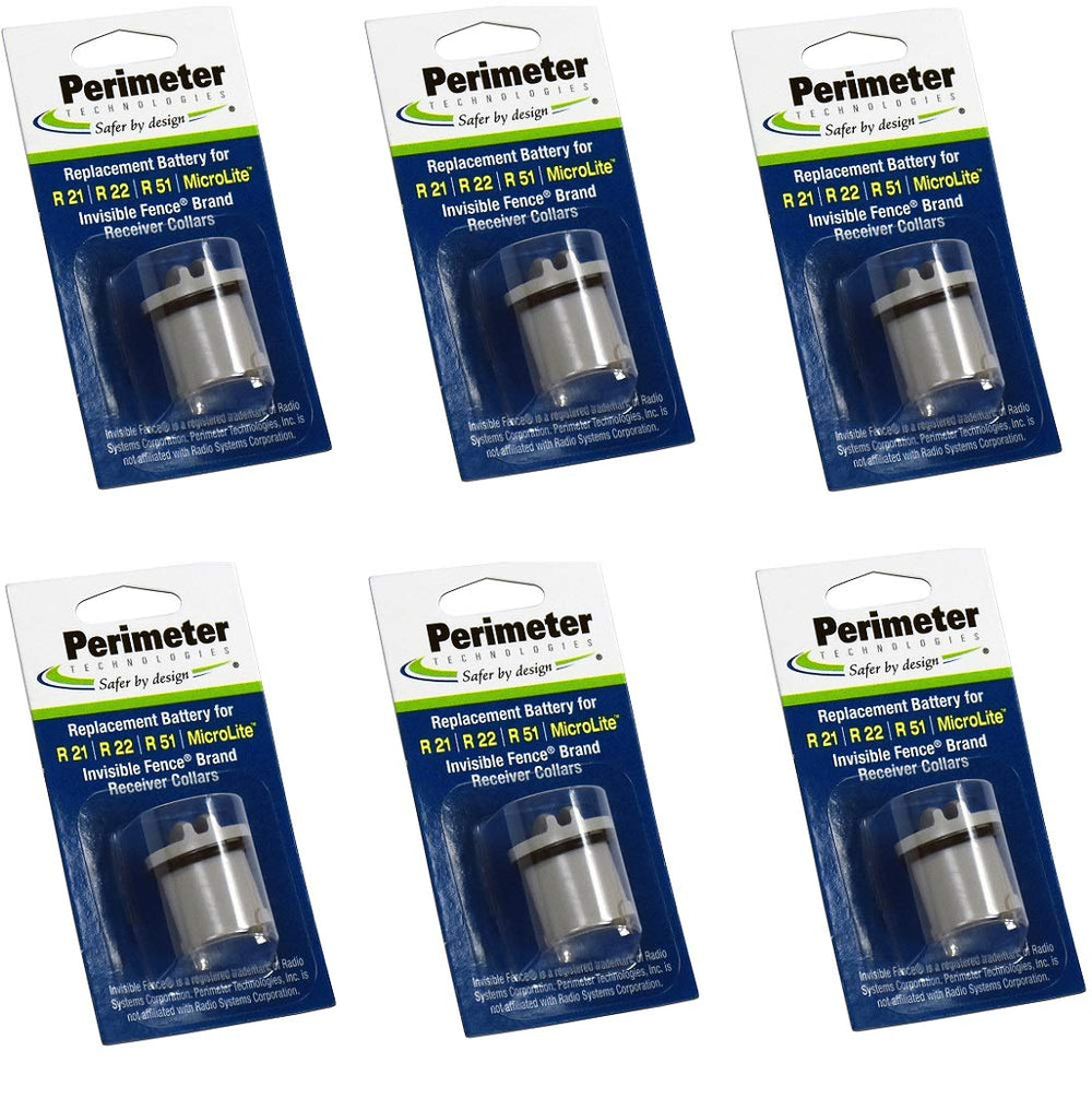 Perimeter Technologies: seis-pack de baterías para collar Invisible Fence R21/R51, duración extendida.