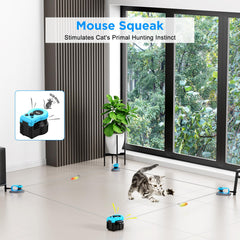 Pet Deluxe Juguete Gato Rutas personalizadas con cuerda de 60 m para correr