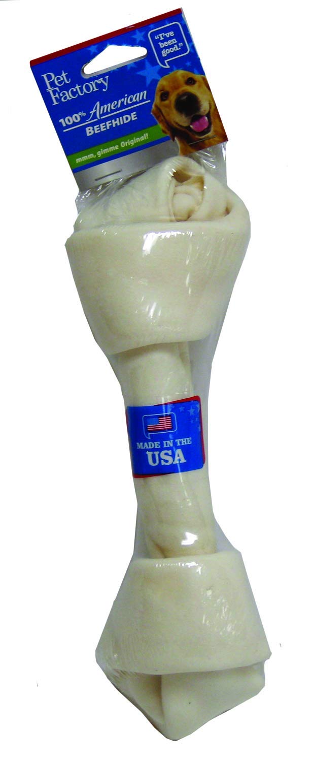 Hueso anudado de res de Pet Factory, ideal para masticación prolongada y cuidado dental