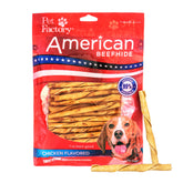Pet Factory palitos de piel de res americana, envase de 5 pulgadas, ideal para masticación dental.