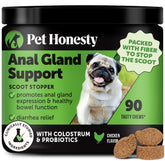 Envase ergonómico de Pet Honesty Scoot Stopper para guardado fácil del suplemento