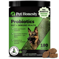 Pet Honesty: probióticos para perros, 6 mil millones CFU, salud intestinal.