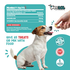 PET LOL Quercetina para perros: bromelina para una respuesta inflamatoria saludable
