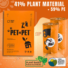 Bolsas PET N PET 9x13 pulgadas, compatibles con la mayoría de dispensadores para paseos ordenados.