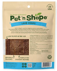Pet 'n Shape Tiras de Cordero, textura masticable para recompensas durante el entrenamiento.