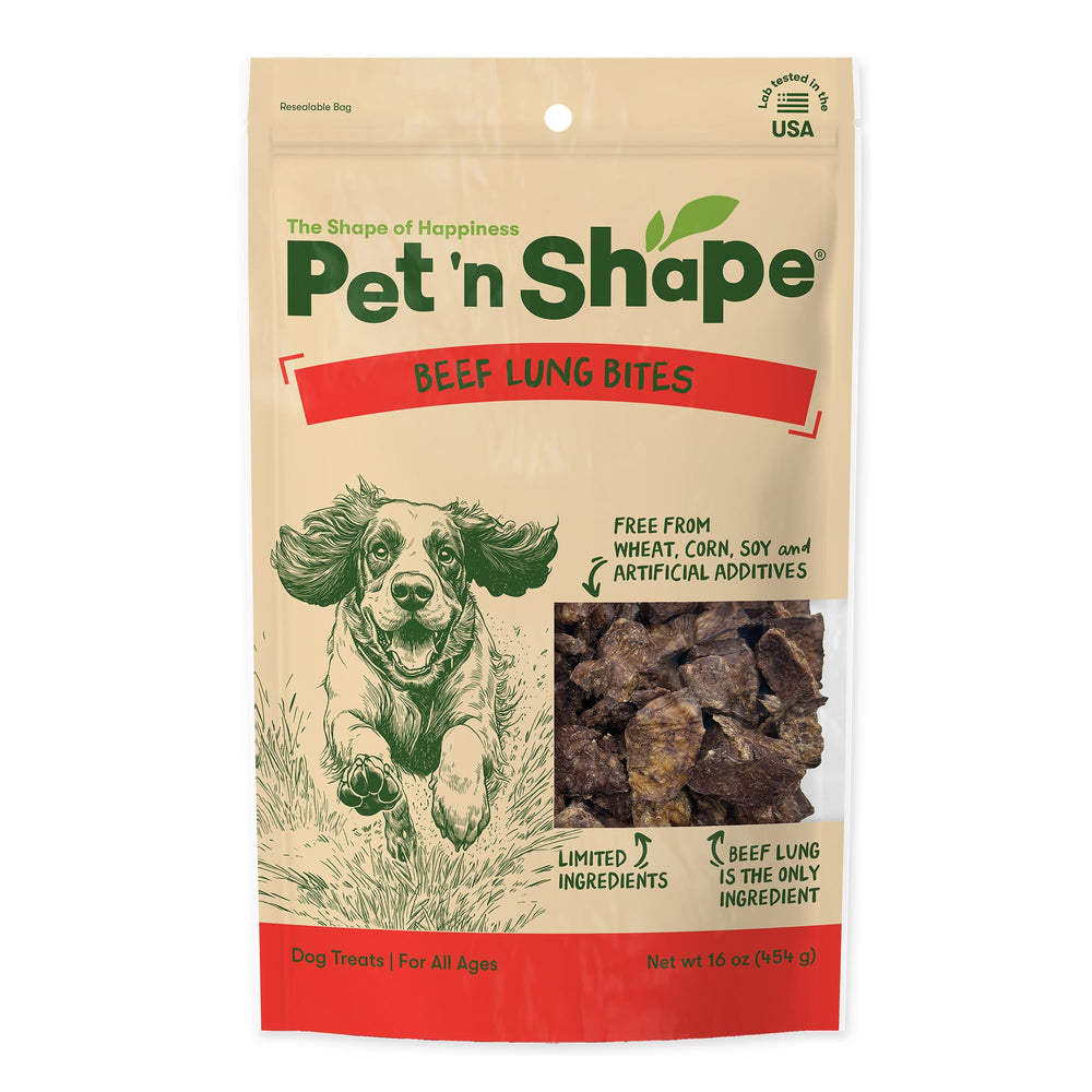 Pet 'n Shape trozos de pulmón de res para perros, crujientes y sabrosos
