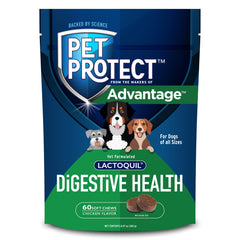 Pet Protect Salud Digestiva para perros, presentación de 60 unidades, apoyo diario a la digestión.