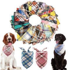 PET SHOW bandanas triangulares plaid para perros, accesorio elegante para cada ocasión.
