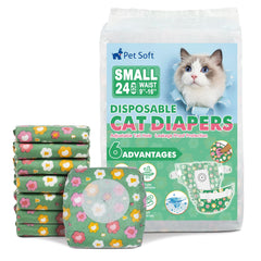 Pet Soft pañales desechables para gatos pequeños, diseño GN Flores, empaque cómodo