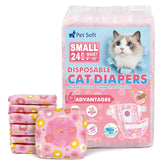 Pañales Pet Soft para gatos con diseño floral, confort diario.