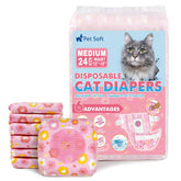 Pañales Pet Soft para gatos, talla media, protección contra fugas con ajuste cómodo.