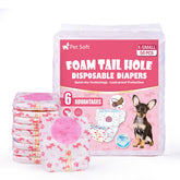 Pañales Pet Soft XS para perras, vista frontal y ajuste cómodo.