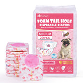 Pañales Pet Soft para perro femenino con hueco de cola ajustable para ajuste cómodo