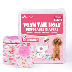 Pet Soft pañales para perro femenino talla S con ajuste cómodo.