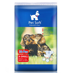 Pañales Pet Soft para perro talla XS con ajuste de cintura cómodo