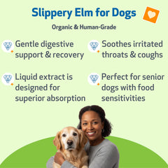 Pet Wellbeing Slippery Elm, ingredientes puros, para apoyar una digestión suave.