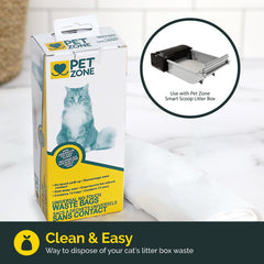 Pet Zone bolsas sin contacto para desechos de gato, higiene rápida y sin esfuerzo.