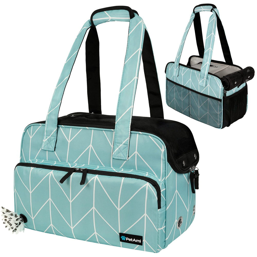 PetAmi cartera para perros pequeños, vista frontal, ideal para viajar con comodidad.