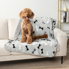 PetAmi cobija reversible con sherpa y microfibra cálida para mascotas