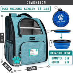 PetAmi mochila con acceso doble lateral, cómodo y práctico