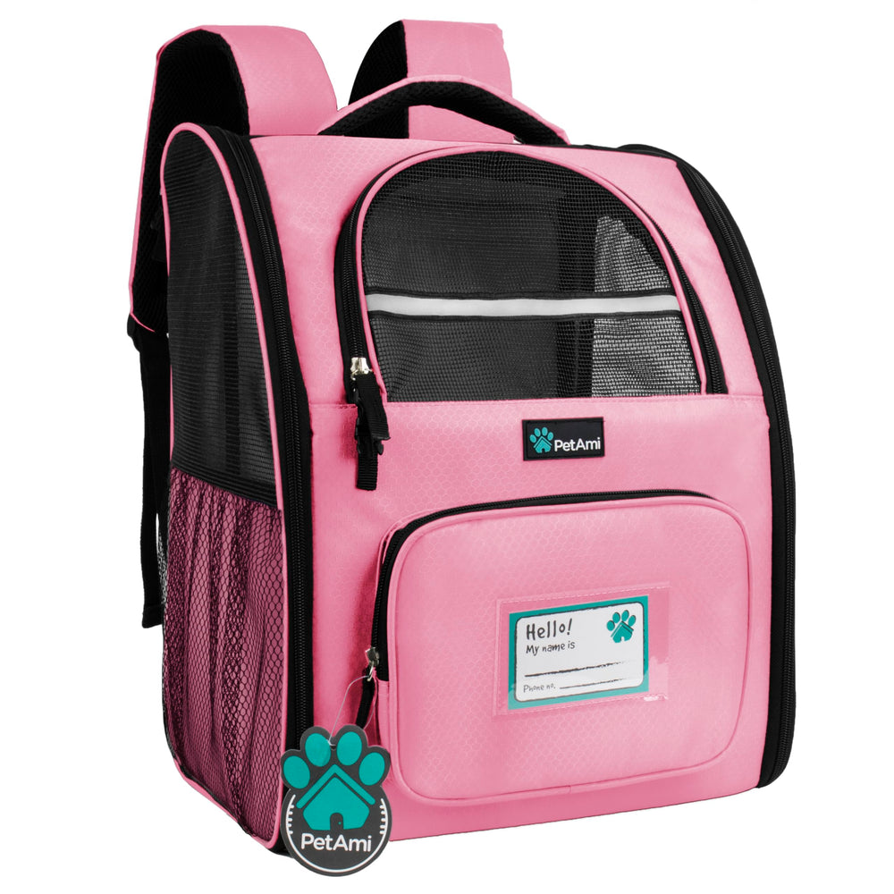 PetAmi mochila transporte perro-gato entrada-lateral, ideal para viajes y paseos sin estrés