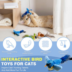 Petayouj pajarito de peluche suave con hierba gatera para gatos activos.