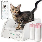 Petcove PurrTek Light: caja de arena automática para gatos, limpieza constante y control desde la aplicación móvil.