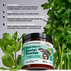 Pet Honesty Facilita el cuidado dental diario para perros activos.