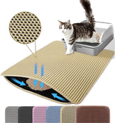 Petinstinct alfombra para arena de gatos, capa superior panales que atrapa partículas