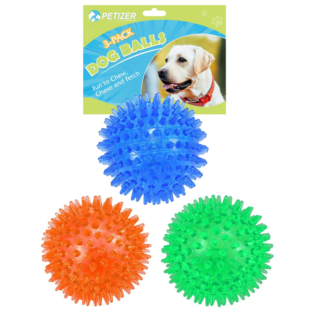 Bola petizer de 2,5 pulgadas con chirrido para perros, estimula juego activo.