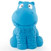 petizer hipopótamo azul, juguete con chirrido para morder y jugar
