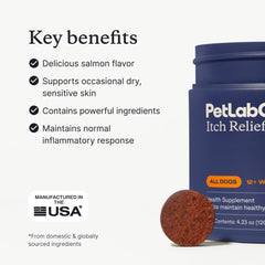 PetLab Co. Aceite de anchoa omega-3, apoya piel sana en perros.