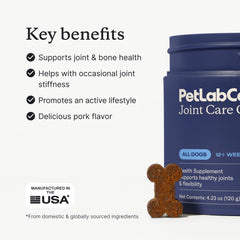 PetLab Co Ingredientes Clave Glucosamina: apoyo posible para movilidad diaria