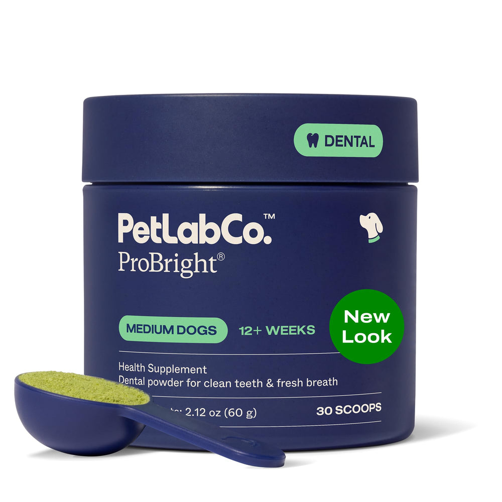 PetLab Co ProBright polvo dental tartaro: limpieza avanzada para dientes más brillantes.