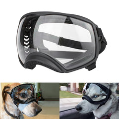 PETLESO gafas para perros grandes protegen UV y polvo durante paseos.
