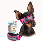 PETLESO gafas para perros pequeños, frente rosa, protección para paseos