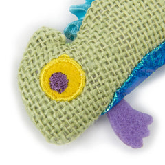 Petlinks HappyNip Camaleón: textura suave y yute para juego sensorial.