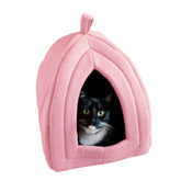 PETMAKER casa-gato-rosa, refugio suave para privacidad y descanso interior.