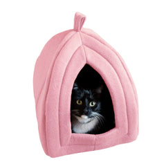 PETMAKER casa-gato-rosa, refugio suave para privacidad y descanso interior.