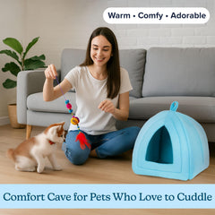PETMAKER cobertura de privacidad para mascotas crea un rincón acogedor para gatos pequeños.