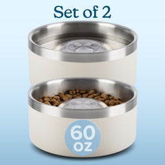 PETMAKER tazones anti-derrame en acero inoxidable, evitan salpicaduras.