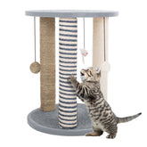 Torre de rascar PETMAKER con tres postes para gatos, diversión y ejercicio.