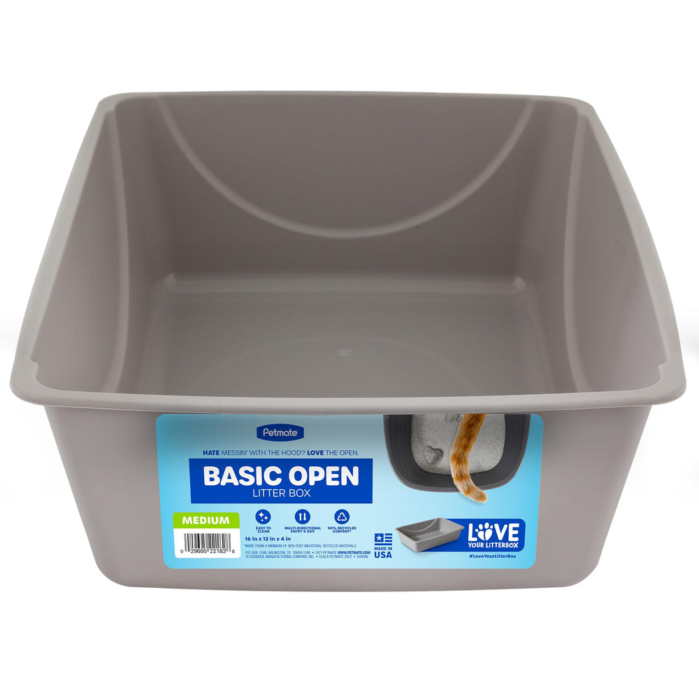 Petmate caja de arena abierta para gatos, Azul Mesa, espacio cómodo para moverse